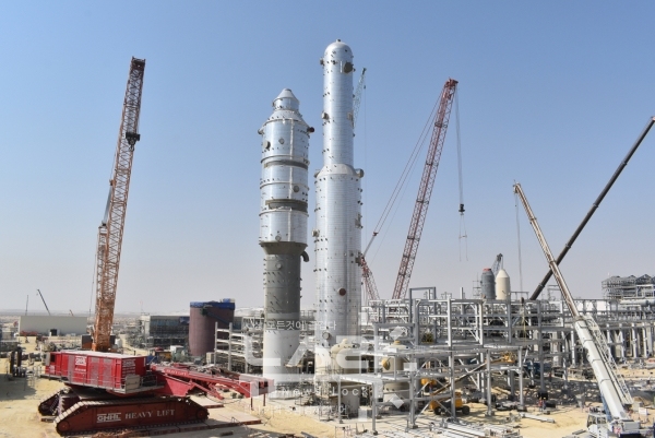 대림산업이 설치 완료한 사우디 마덴 암모니아 Ⅲ 공장의 이산화탄소 제거 시설. 사진 대림산업 제공 [뉴스락]