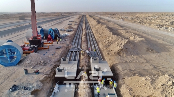 중동(쿠웨이트) 전력망 구축 현장. 사진 대한전선 제공 [뉴스락]