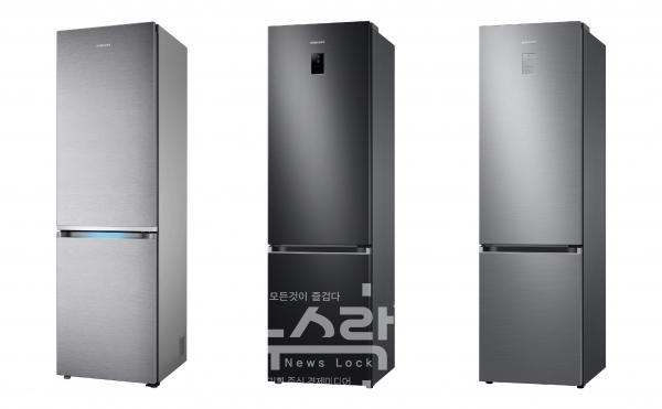 독일 최대 소비자 매체 '스티바'의 냉장고 제품 평가에서 상냉방·하냉동(BMF) 부문 1~3위를 석권한 삼성전자 냉장고(왼쪽부터 1,2,3위를 차지한 모델). 사진 삼성전자 제공 [뉴스락]