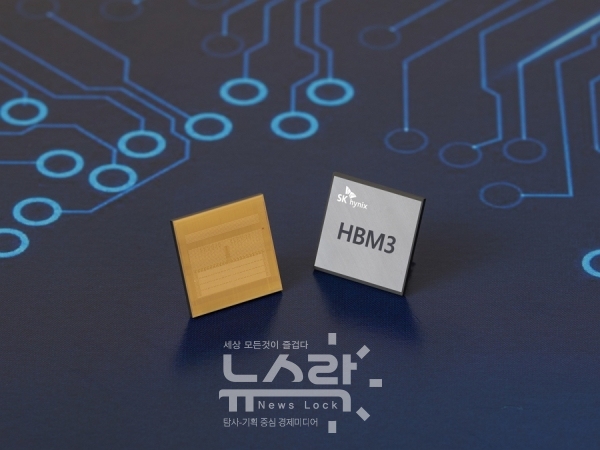 SK하이닉스가 처음으로 개발한 최고 사양 D램 'HBM3'. 사진 SK하이닉스 제공 [뉴스락]