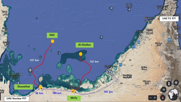 UAE HVDC 해저송전망 위치도. 삼성물산 제공 [뉴스락]