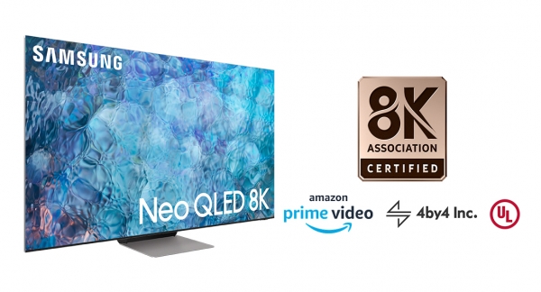 삼성 Neo QLED 8K와 8K 협회, 아마존 로고 이미지. 삼성전자 제공 [뉴스락]