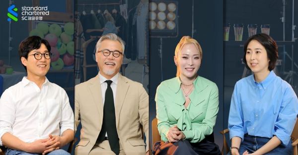 ‘나의 프라이어리티 캠페인’ 모델 (왼쪽부터) 윤병락, 박성만, 허니제이, 정다운. 사진 SC제일은행 제공 [뉴스락]