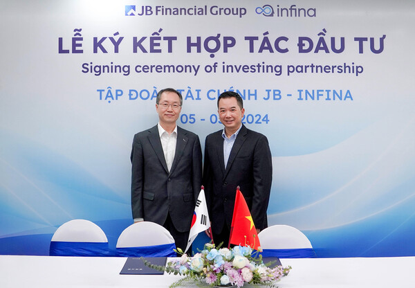 광주은행은 베트남 자회사 'JB Securities Vietnam'가 베트남 현지 금융 플랫폼인 'Infina'와 전략적 투자계약 및 파트너십을 체결했다. 사진 광주은행 [뉴스락]